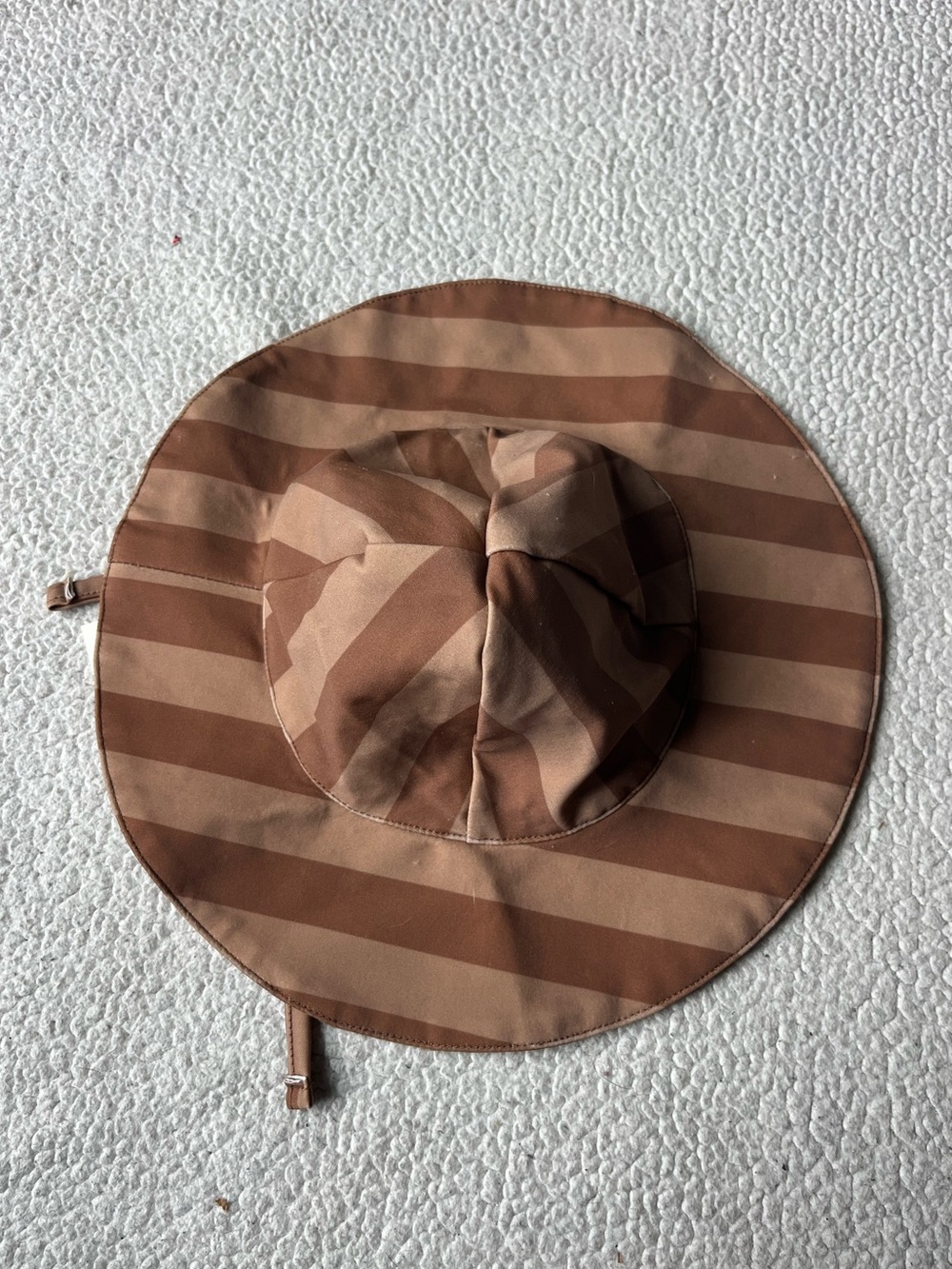 NWT Quincy Mae Brown Striped UPF 50 Sun Hat
